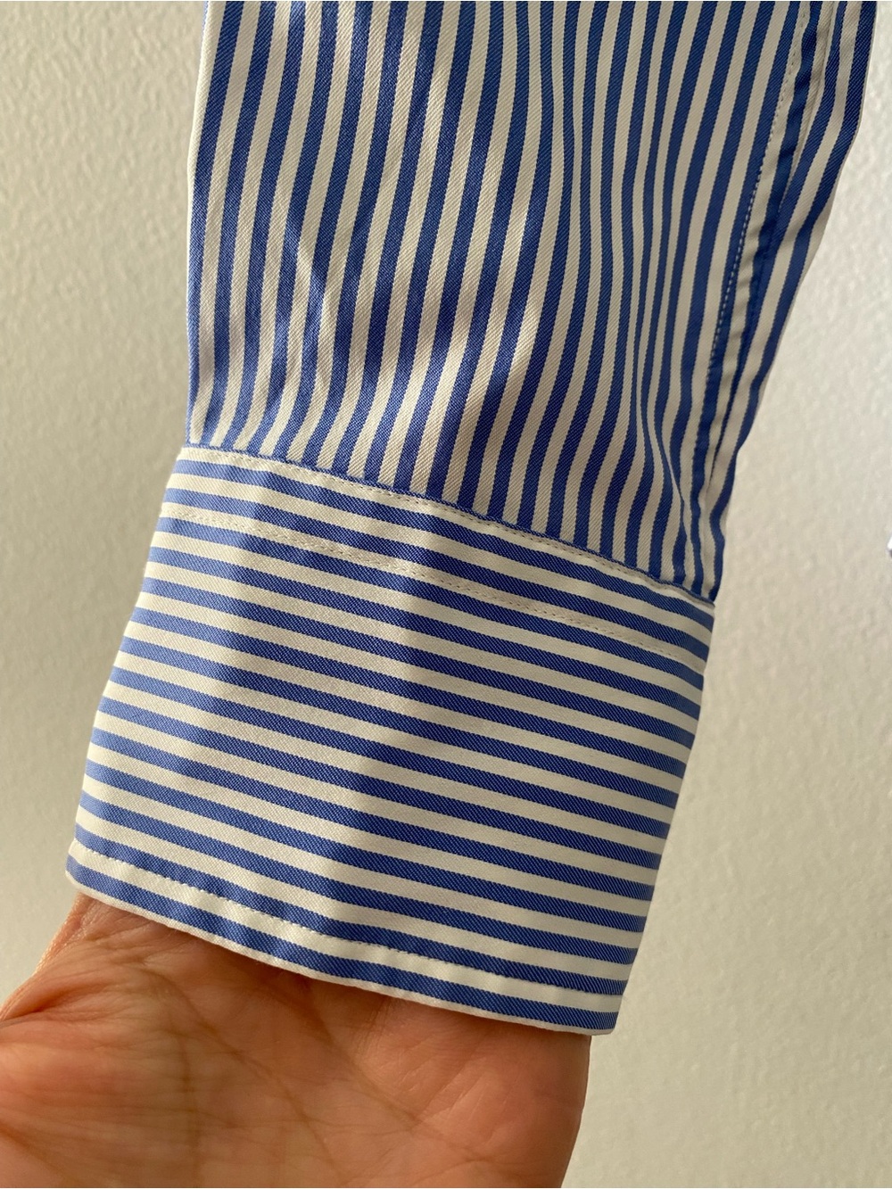 Polo Ralph Lauren Women's Slim Fit Shirt Blue White Stripe Nylon stretch medium - Picture 7 of 15